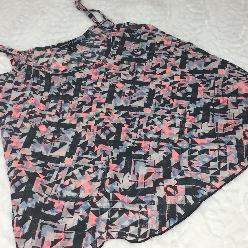 Sheer Gemometric Spaghetti Strap